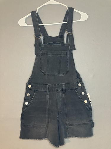 Salopette corta denim nero